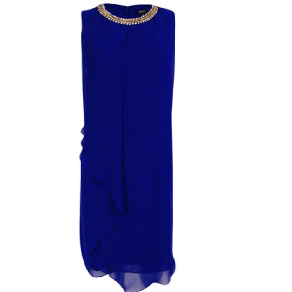 MSK Embellished Chiffon Flyaway Shift Dress